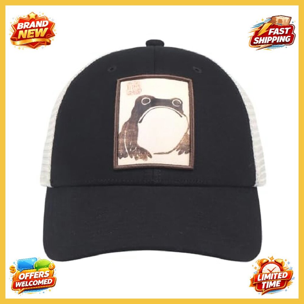 Adjustable Trucker Hat Snapback Cap Grumpy Frog A… - image 4